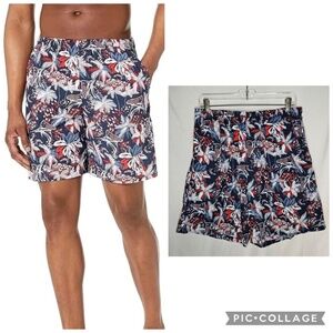 Mens Columbia PFG Super Backcast Water Short Navy Fireworks Fish Patriotic L 8"